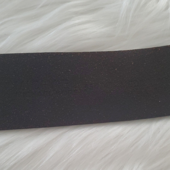 Michael Kors MK Logo Keeper Brown Leather Belt With Silvertone Buckle Size M - Picture 2 of 5